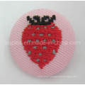 High Quality Embroidery Tin Button Badge with Fabric (button badge-60)